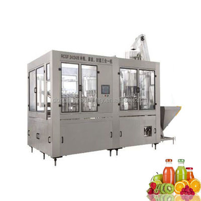RCGF32-32-12 Full Automatic Fresh Fruit Juice Drink Production Processing Line Juice Hot Filling Machine three in one  machine